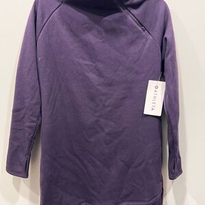 Athleta Cozy Karma Asymmetrical Dress in Deep Purple